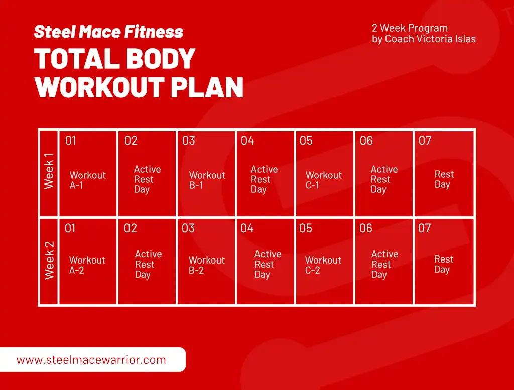 Steel Mace Total Body Workout Plan Calendar - Steel Mace Warrior